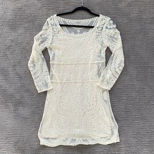 Express Lace Cream Dress Size Small